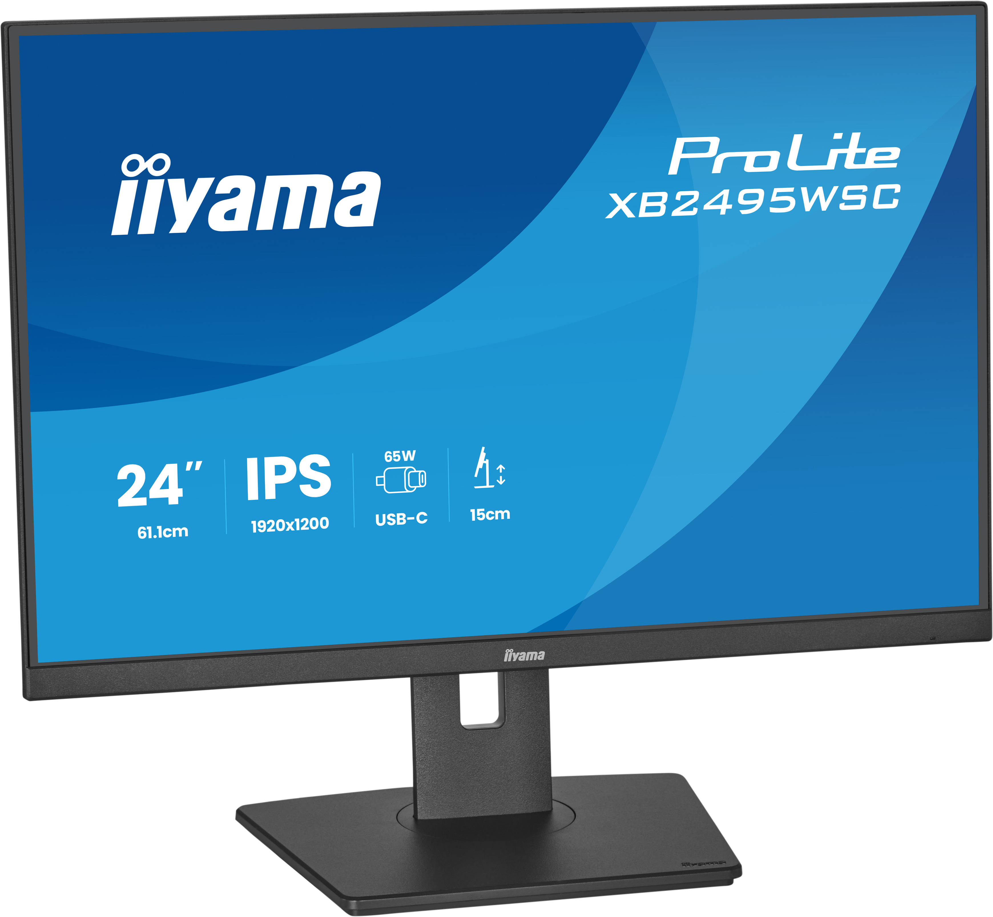 Bildschirm, 24 Zoll, IPS, USB-C, ergonomischer Stand