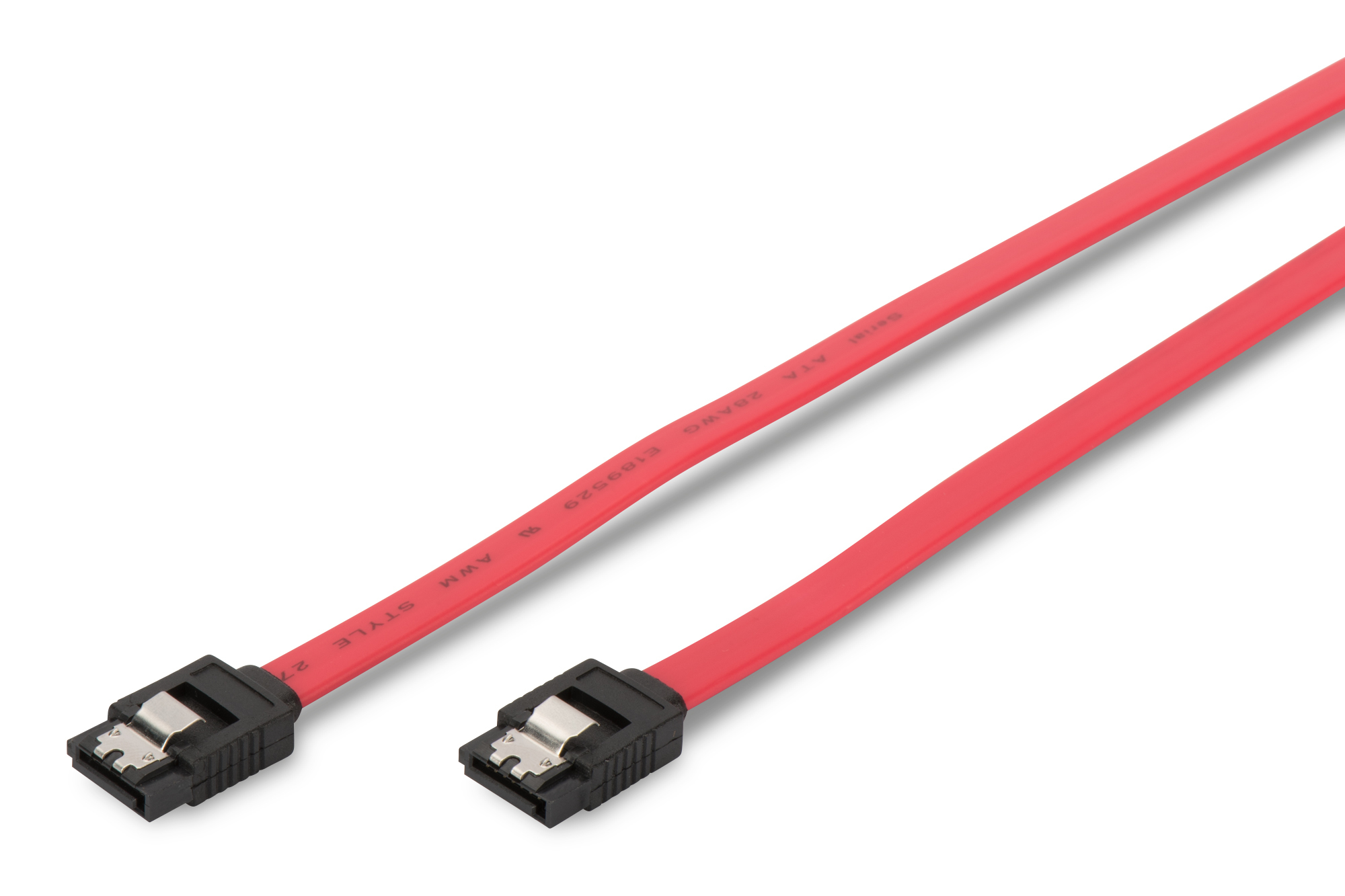 SATA Kabel, Flachkabel, Rot, Zwei-Lane, Steckverbinder