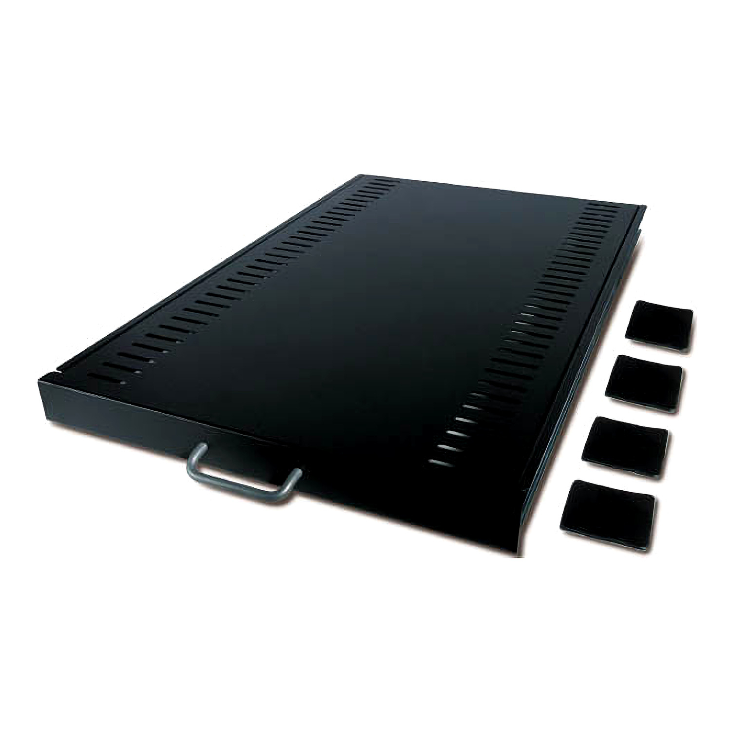 Rackmontage, Serverschrank, schwarz metal, belüftete oberseite, griff
