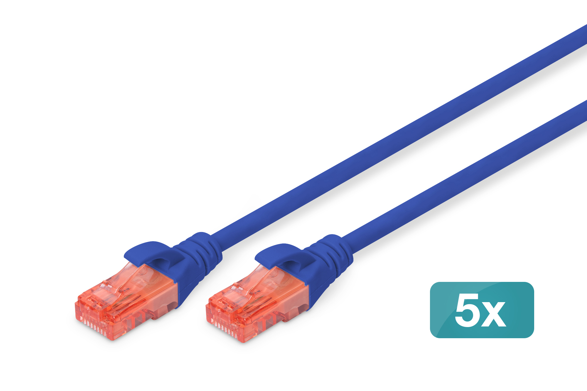 DIGITUS DK-1617-100-B-5 CAT 6 U/UTP Patchkabel - LSZH, 5 Stück DIGITUS DK-1617-100-B-5 CAT 6 U/UTP Patchkabel - LSZH, 5 Stück