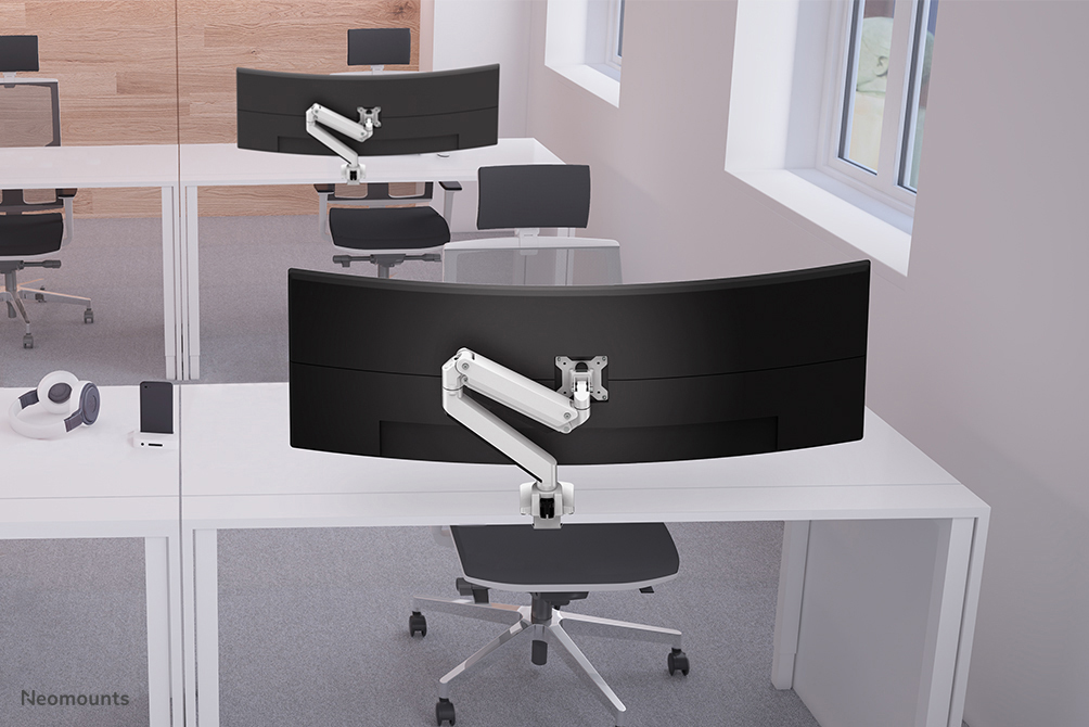 Neomounts Select Tischhalterung Für Curved Monitore - Klemme /Bolzen - 18 kg - 25,4 cm (10 Zoll) - 124,5 cm (49 Zoll) - 100 x 100 mm - Weiß