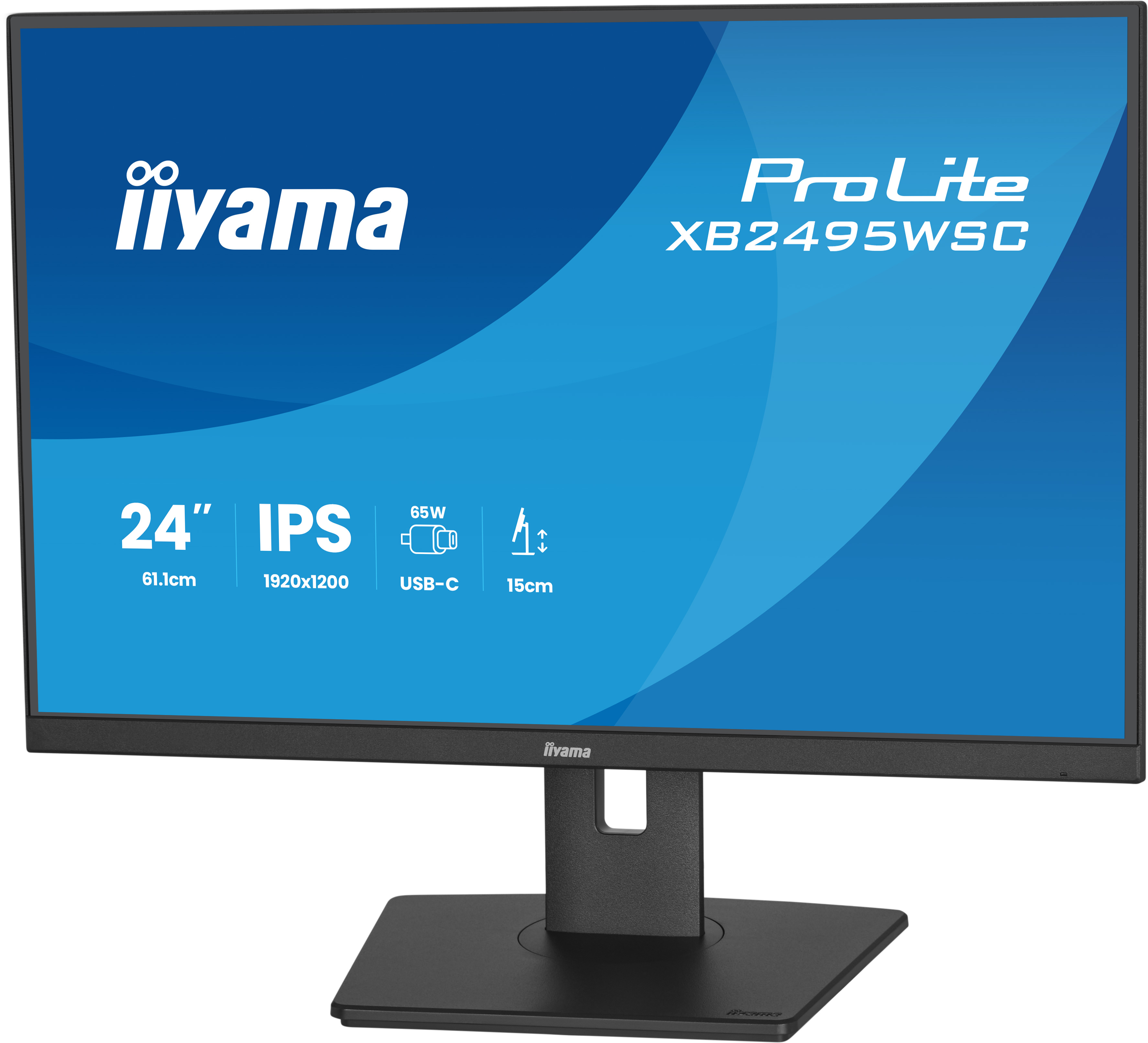 Monitor, 24 Zoll, IPS, USB-C, ergonomischer Stand