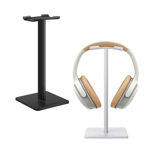 Kopfhörerständer, Over-Ear-Kopfhörer, schwarz, weiß, Metallständer