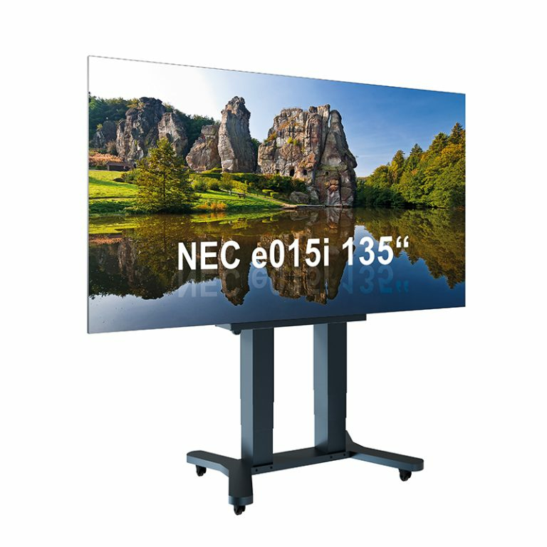 Großbildschirm, 135 Zoll, NEC e015i, mobiler Standfuß, Rollen