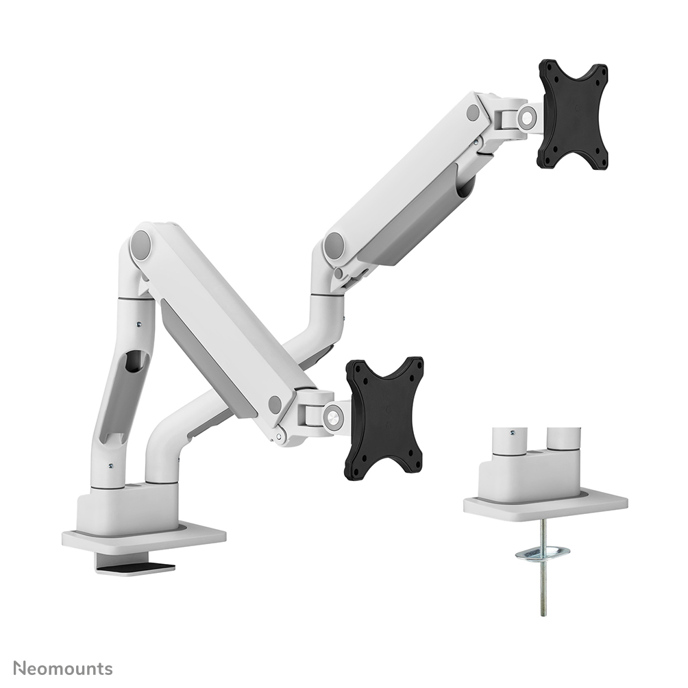 Neomounts Select Desk Mount double display topfix clamp &grommet