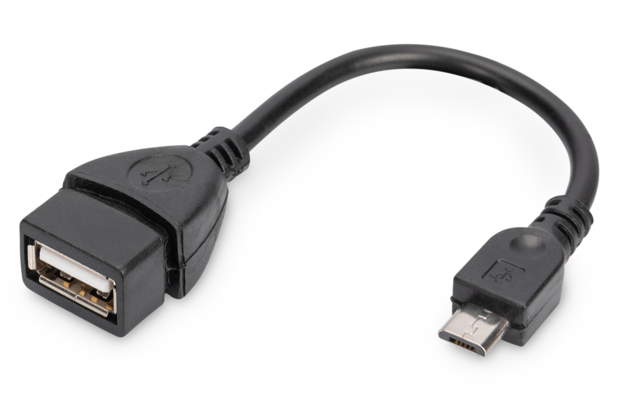 DIGITUS USB 2.0 Adapterkabel, OTG, Typ micro B - A St/Bu, 0.2m