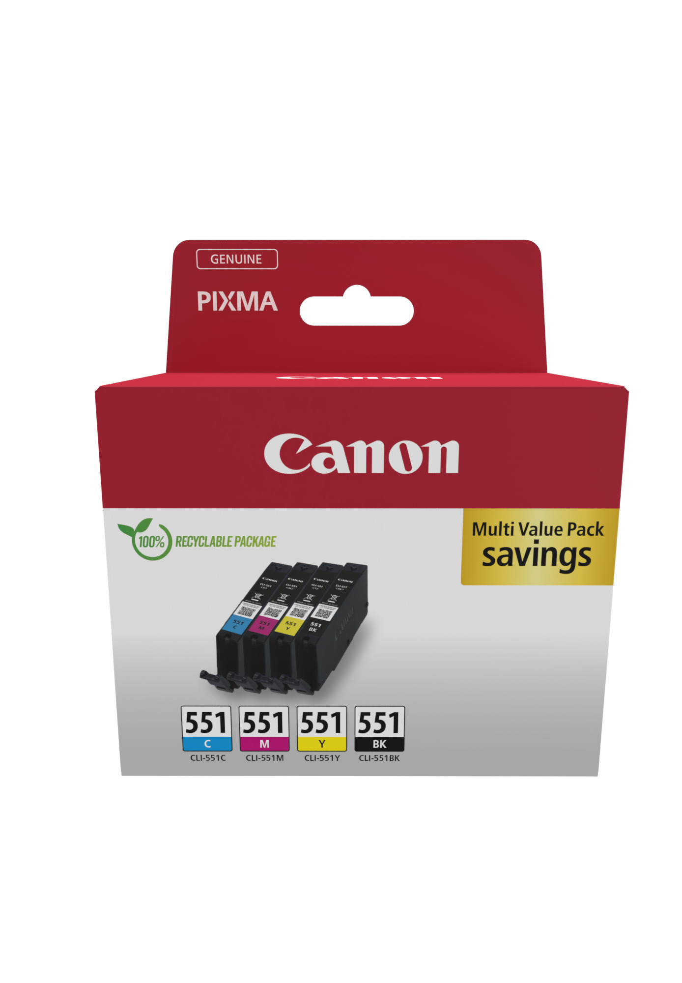 Canon CLI-551 BK/C/M/Y Multipack - 4er-Pack - 7 ml - 6509B015 Postfach