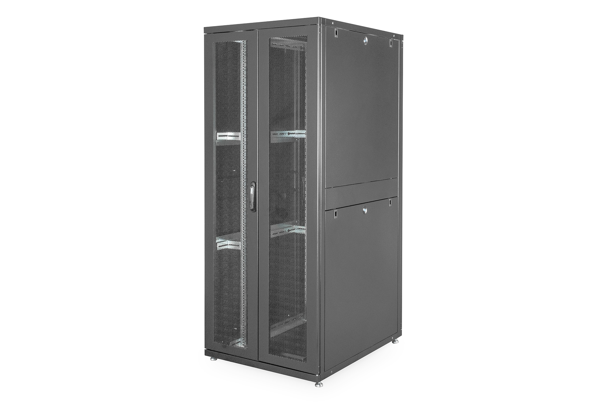 DIGITUS Serverschrank 42HE Serverschrank Unique 2050x800x1000 mm perforierte Stahltür schwarz RAL 9005 DN-19 SRV-42U-8-B
