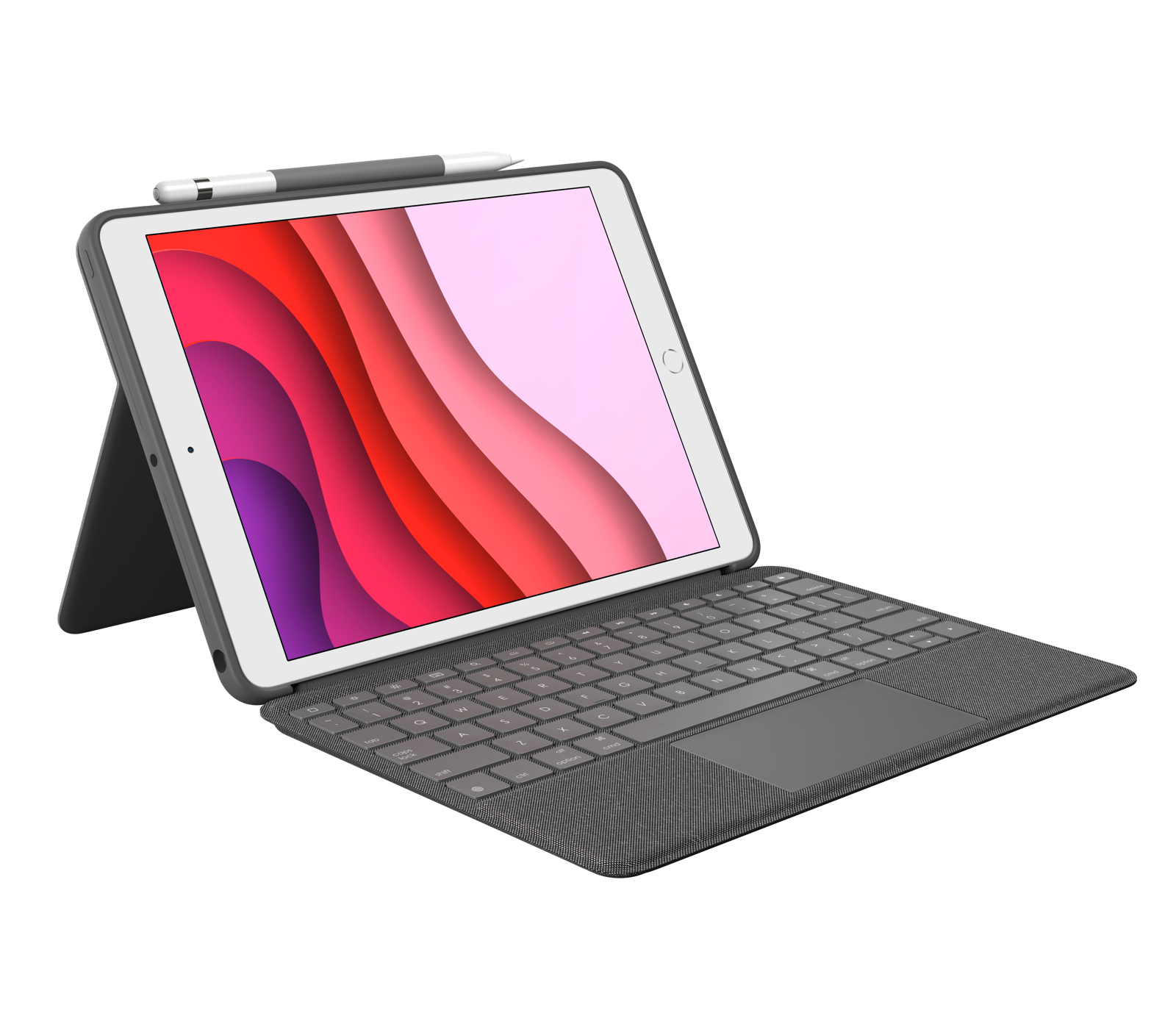 Logitech Tastatur Combo Touch - Tastatur und Foliohülle - mit Trackpad - hintergrundbeleuchtet - Apple Smart connector Deutsch - Graphite