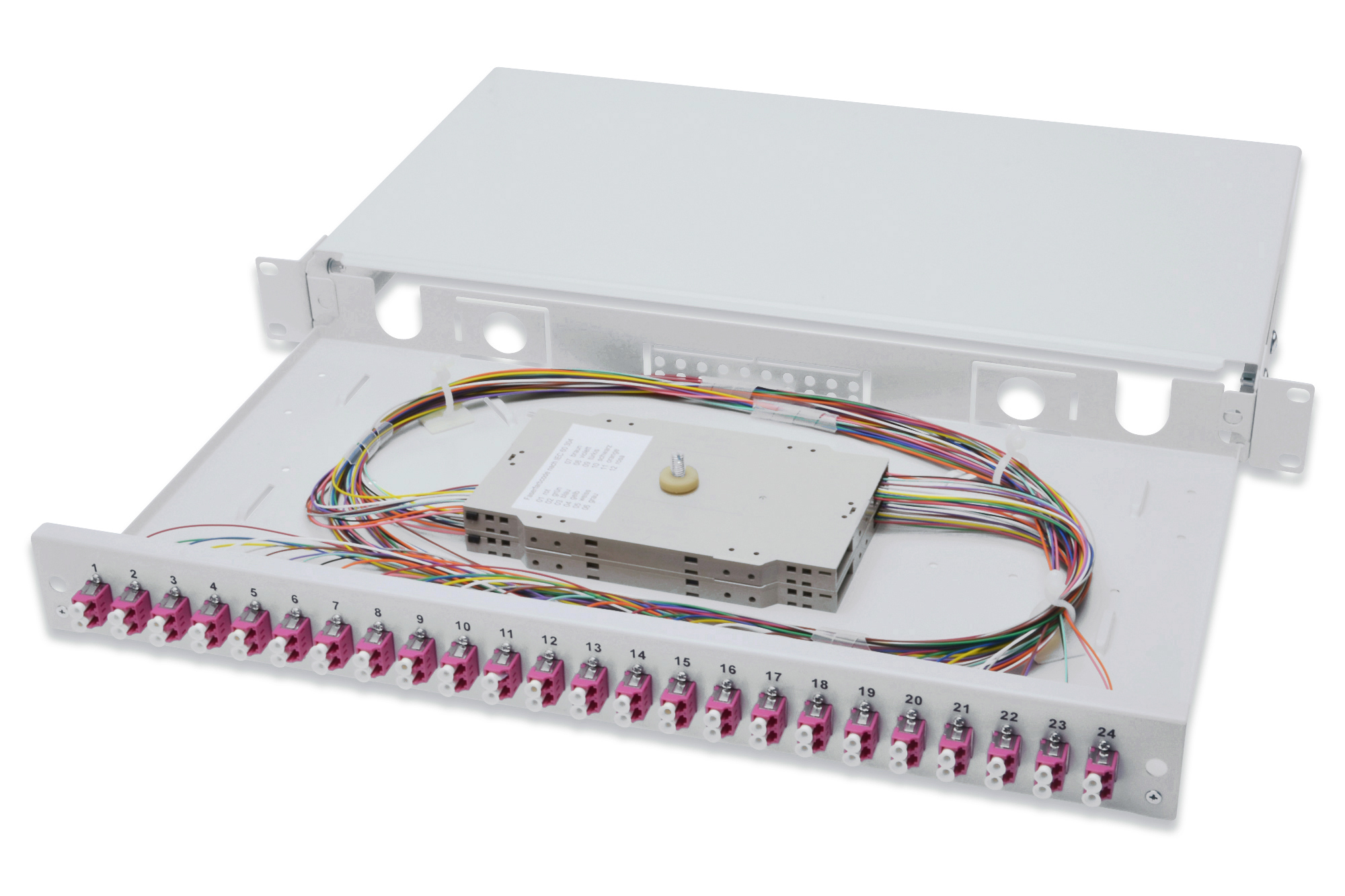 DIGITUS DN-96332-4 LWL Spleißbox, 1HE, bestückt, LC, OM4