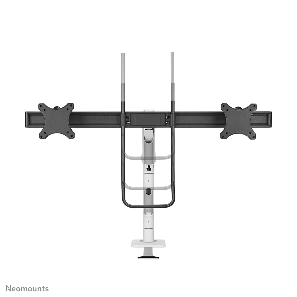 Neomounts Select Desk Mount double display crossbar topfix clamp
