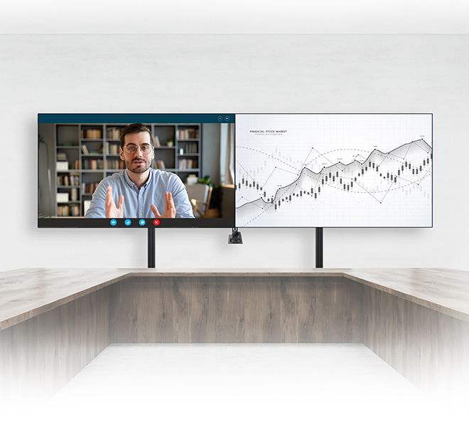 B-TECH SYSTEM X - XXL Twin Screen VC Bolt-Down Stand (VESA 1000 x 800) BT8538/BS