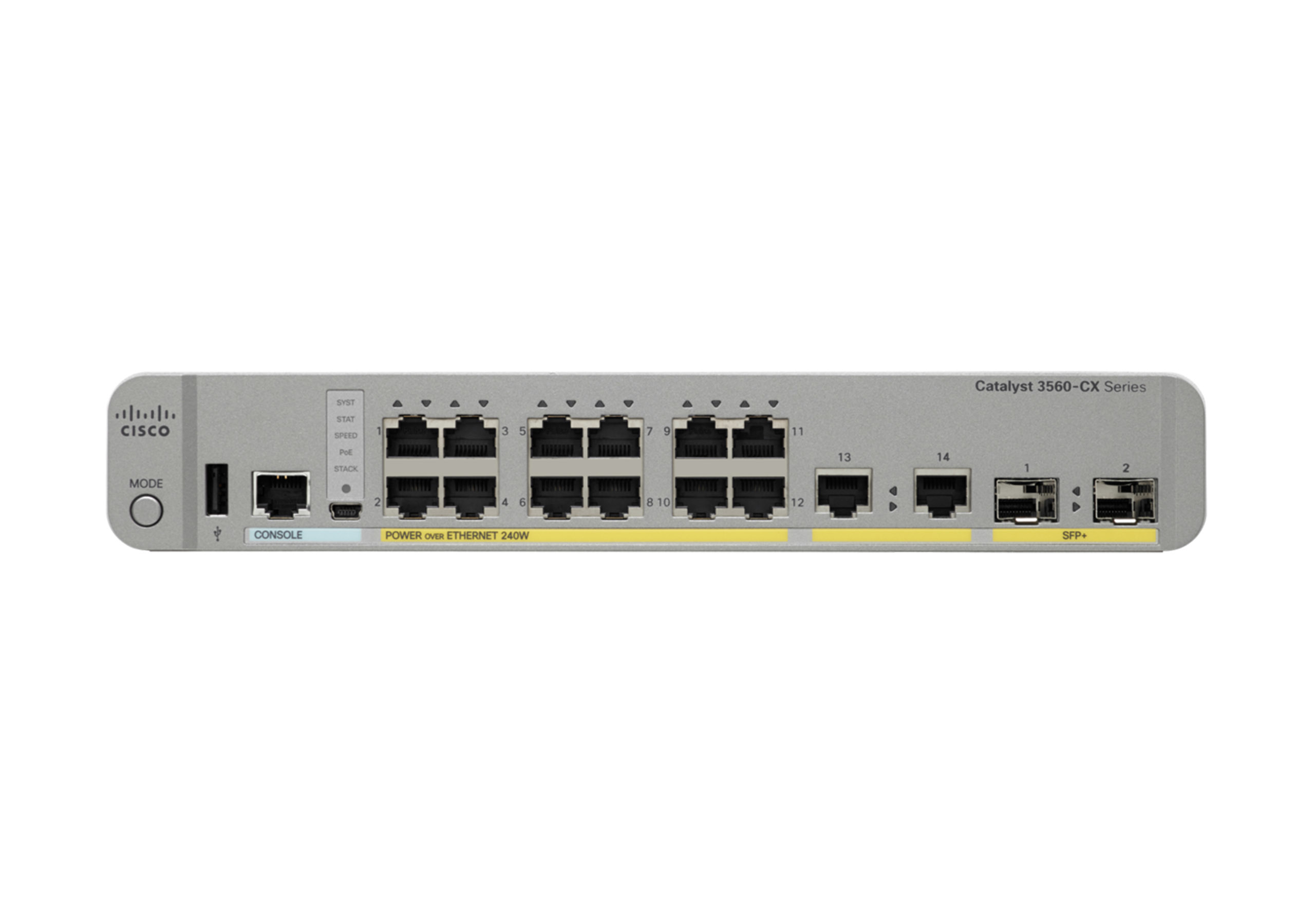 CISCO WS-C3560CX-12PD-S Catalyst 3560-CX Switch 1GbE IP Base 12x1GPoE++2xSFP++2x1G L3 managed