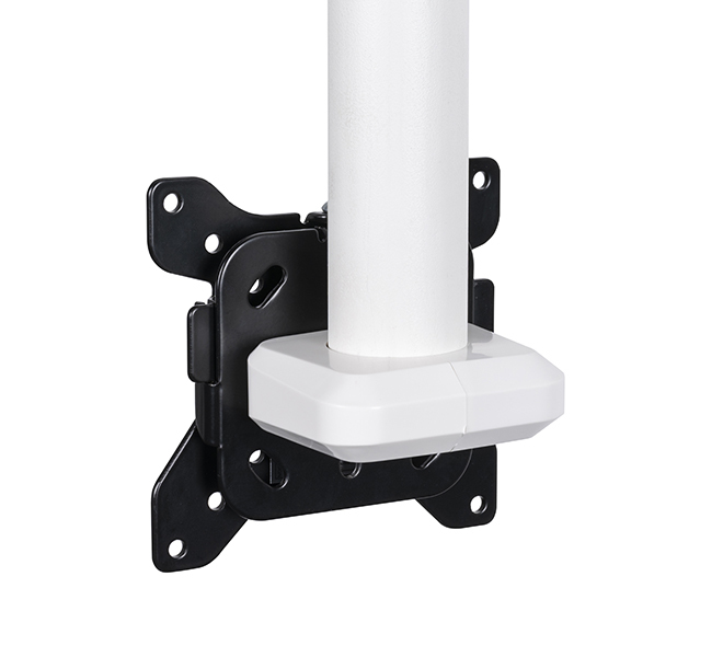 B-TECH SYSTEM V - Flat Screen Ceiling Mount for VESA 100 Fixed Displays - 2m Ø38mm Pole BT5970-FD200/W