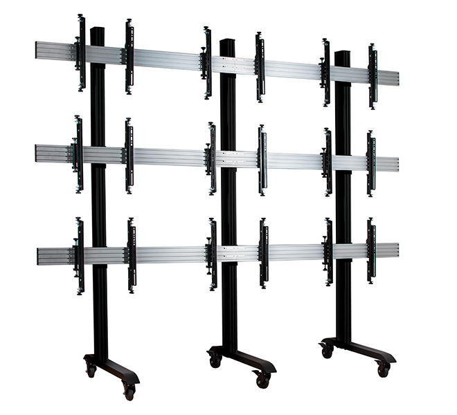 B-TECH SystemX Mobile Video Wall Mounting System BT8371-3x3/BB