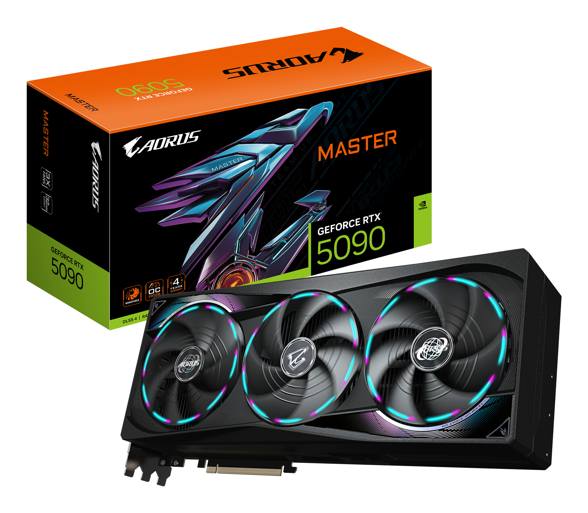 GeForce RTX 5090, Grafikkarte, RGB-Kühlung, Dreifach-Lüfter, Gaming PCIe