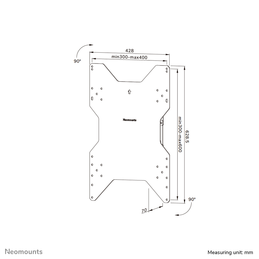 monitorhalterung, wandhalterung, VESA-halterung, Metallplatte, Abmessungen mm