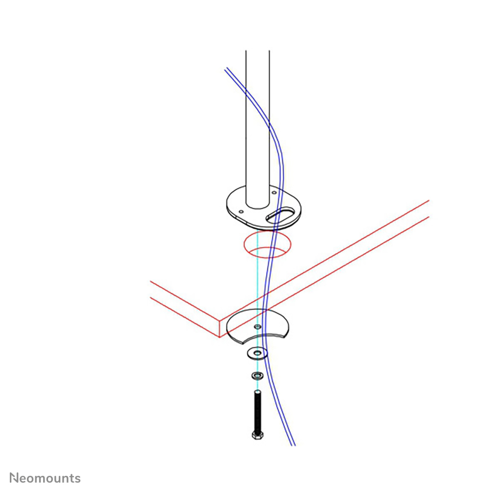 Neomounts FPMA-D960GROMMET Tischdurchführungstange 10-30" Neomounts FPMA-D960GROMMET Tischdurchführungstange 10-30"