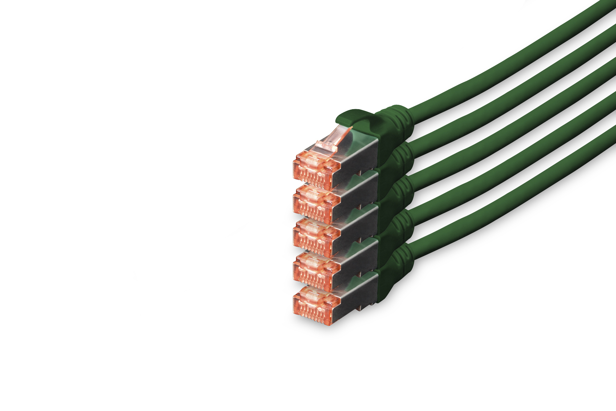 DIGITUS DK-1644-100-G-5 CAT 6 S/FTP Patchkabel, 5 Stück DIGITUS DK-1644-100-G-5 CAT 6 S/FTP Patchkabel, 5 Stück