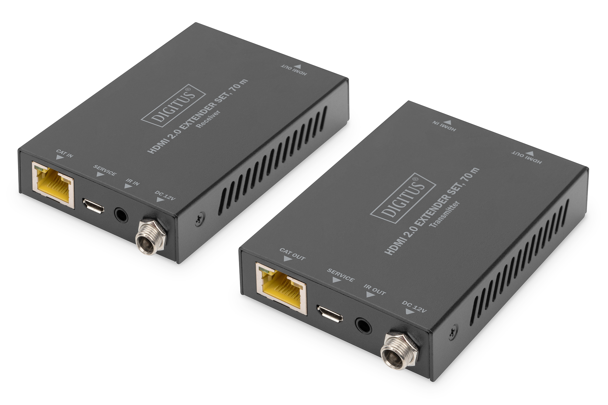 hdmi extender, ethernet port, usb-c, metallgehäuse, ir out