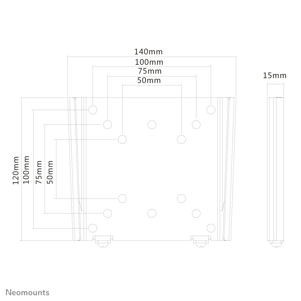 Neomounts TV/Monitor-Wandhalterung - 25,4 cm (10 Zoll) - 76,2 cm (30 Zoll) - 30 kg - 50 x 50 mm - 100 x 100 mm - Schwarz