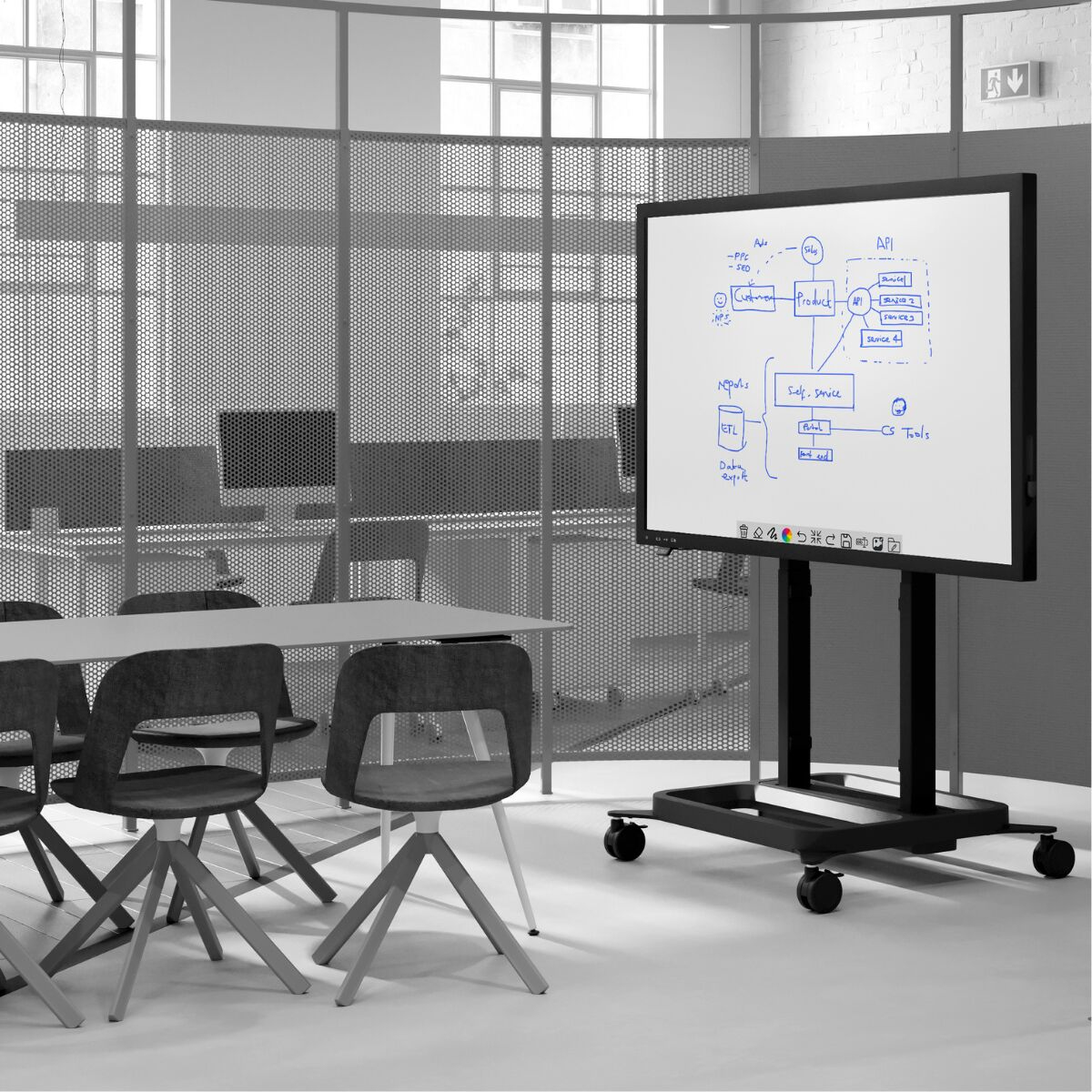 Weißes Brett, Vorsitzender, Tabelle, Klassenzimmer, Schreibtisch