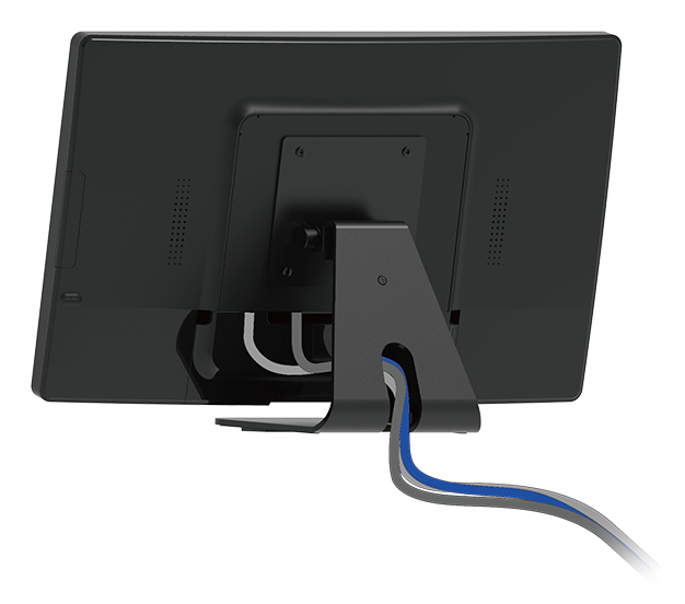 monitor, display, wandhalter, kabel, rückseite-anschlüsse