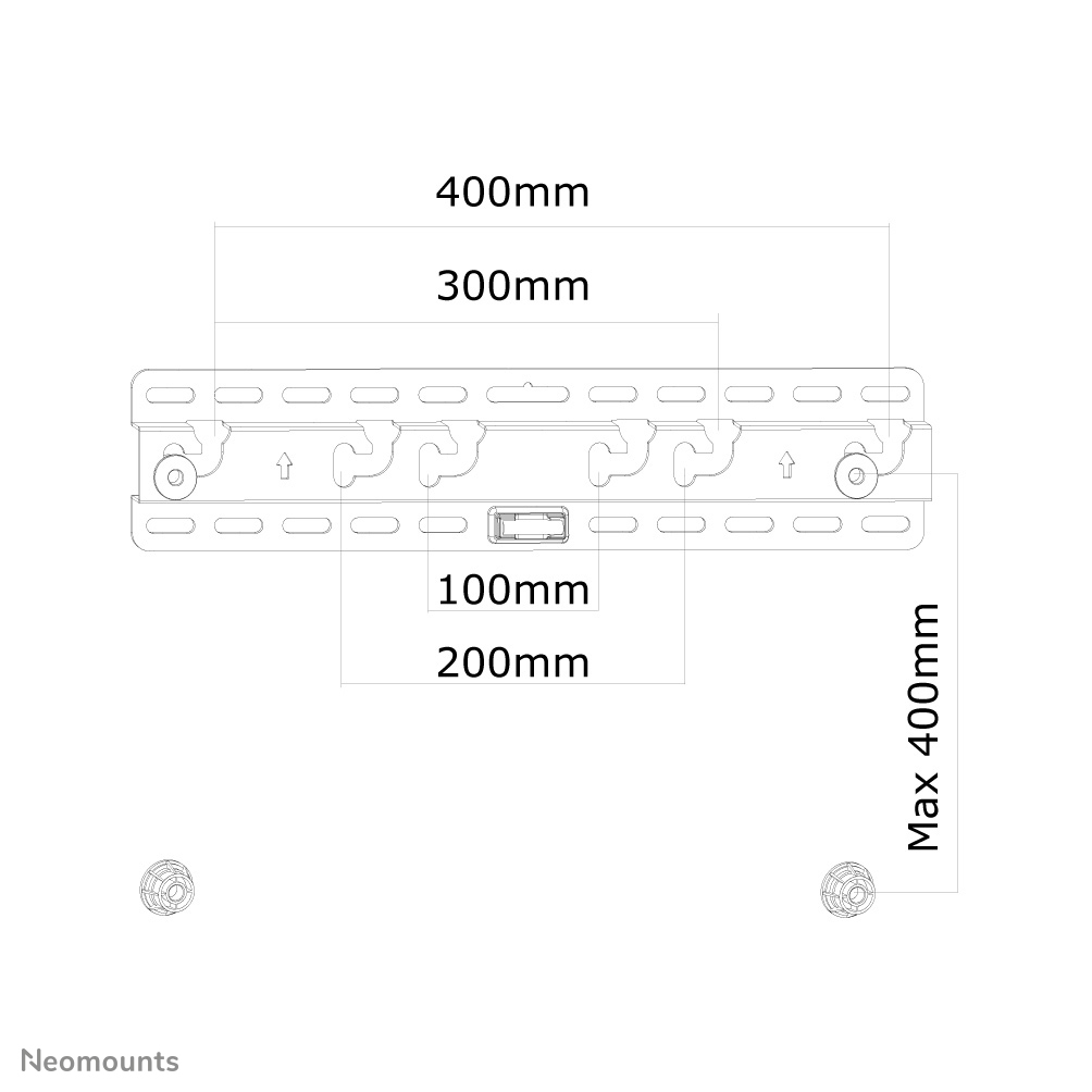 Neomounts Monitor-Wandhalterung - 58,4 cm (23 Zoll) - 132,1 cm (52 Zoll) - 50 kg - 100 x 100 mm - 400 x 400 mm - Schwarz