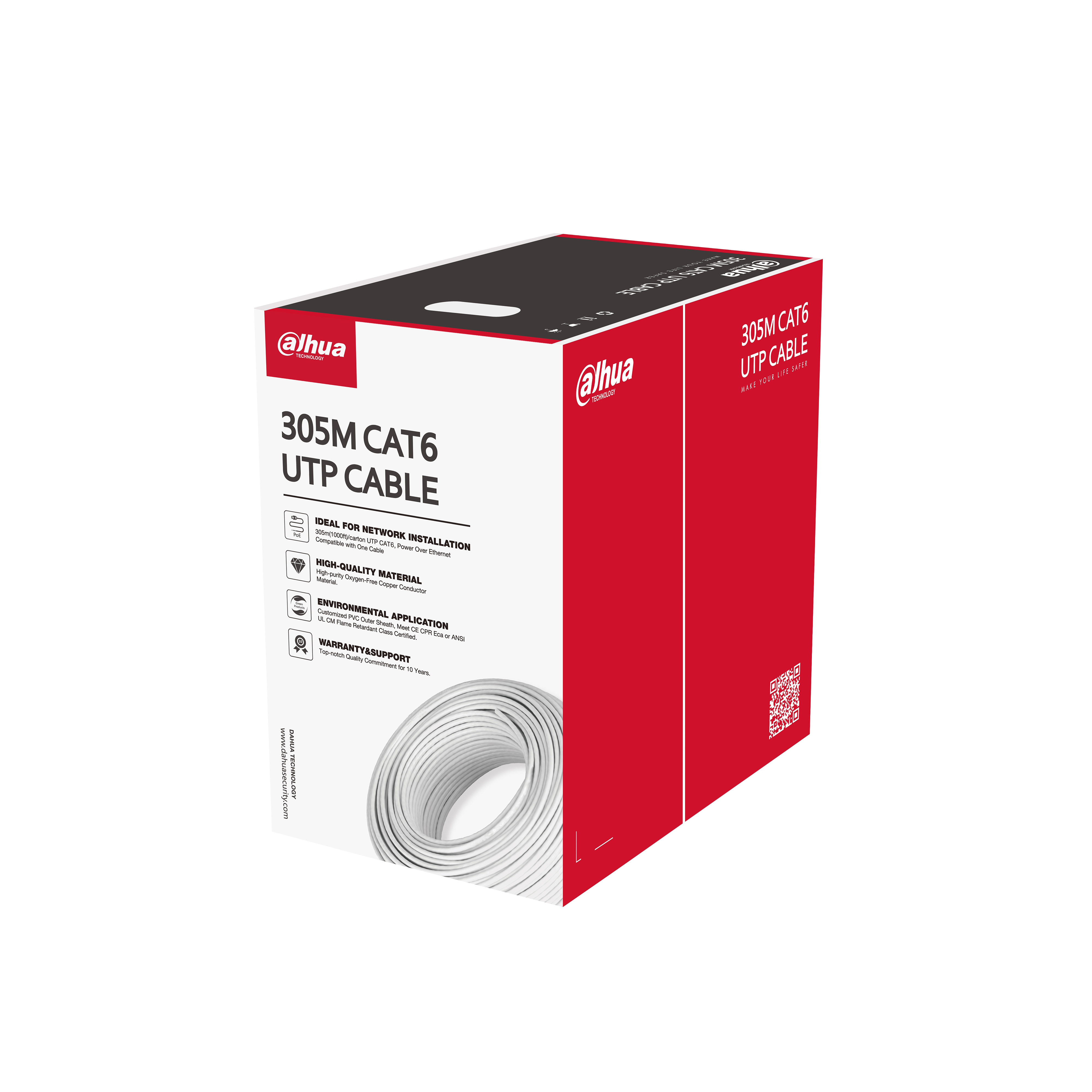 Dahua CCTV Cabling, DH-PFM920I-6UN-C, 305m UTP CAT6 Cable Dahua CCTV Cabling, DH-PFM920I-6UN-C, 305m UTP CAT6 Cable