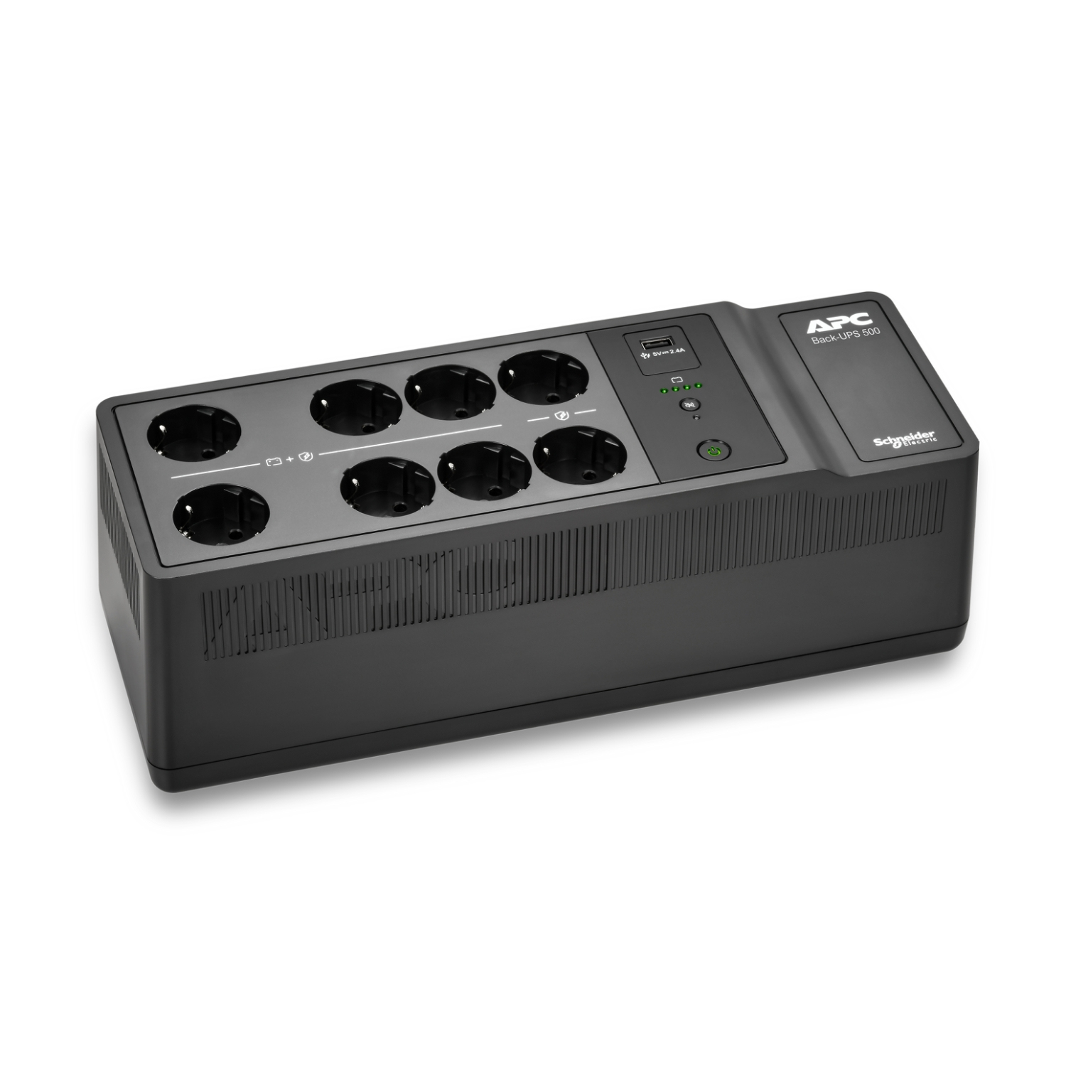 APC BE500G2-GR - APC Back-UPS, 500VA/300W Boden-/Wandmontage, 230V, 8x CEE 7/3 Schuko, USB Typ A