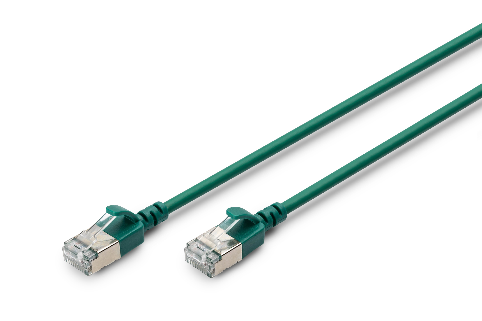 DIGITUS DK-1632-A-003S-G, CAT 6A F-FTP Slim Patchkabel, kupfer, LSZH AWG 32/7, Länge 0.3m, Grün Kabel, Rauchrohr