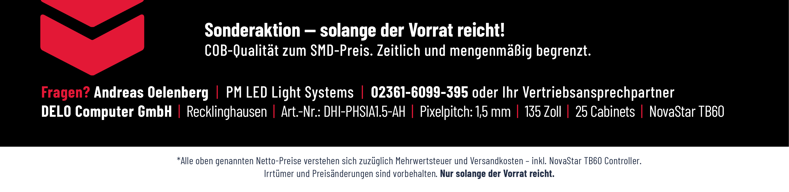 NovaStar TB60, 25 Cabinets, 135 Zoll, Pixelpitch 1,5 mm, DHI-PHSIA1.5-AH