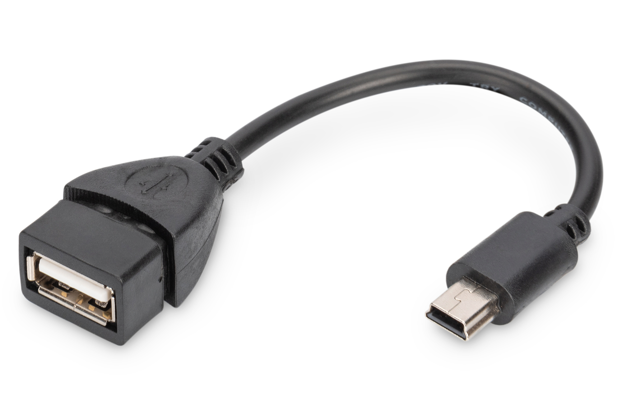 DIGITUS USB 2.0 Adapterkabel, OTG, Typ mini B - A St/Bu, 0,2m