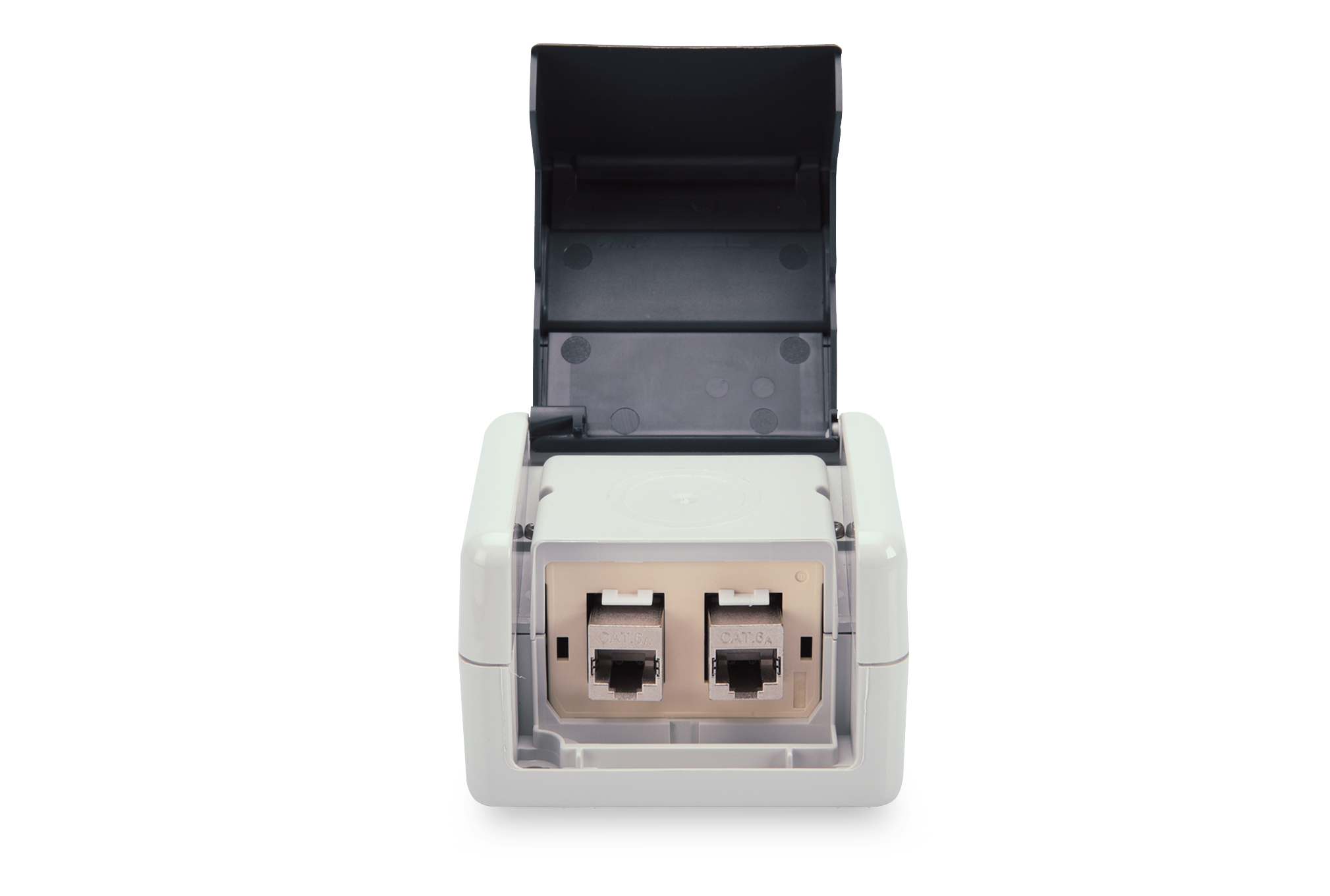 DIGITUS DN-93844-OD-2 Datenanschlussdosen-Set mit Klappdeckel inkl. Einsatz für 2 x Keystone Module, IP44 DIGITUS DN-93844-OD-2 Datenanschlussdosen-Set mit Klappdeckel inkl. Einsatz für 2 x Keystone Module, IP44
