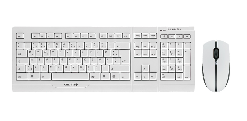 Cherry Tastatur-Maus-Set B.Unlimited 3.0 Desktop (JD-0410DE-0) weiß/grau