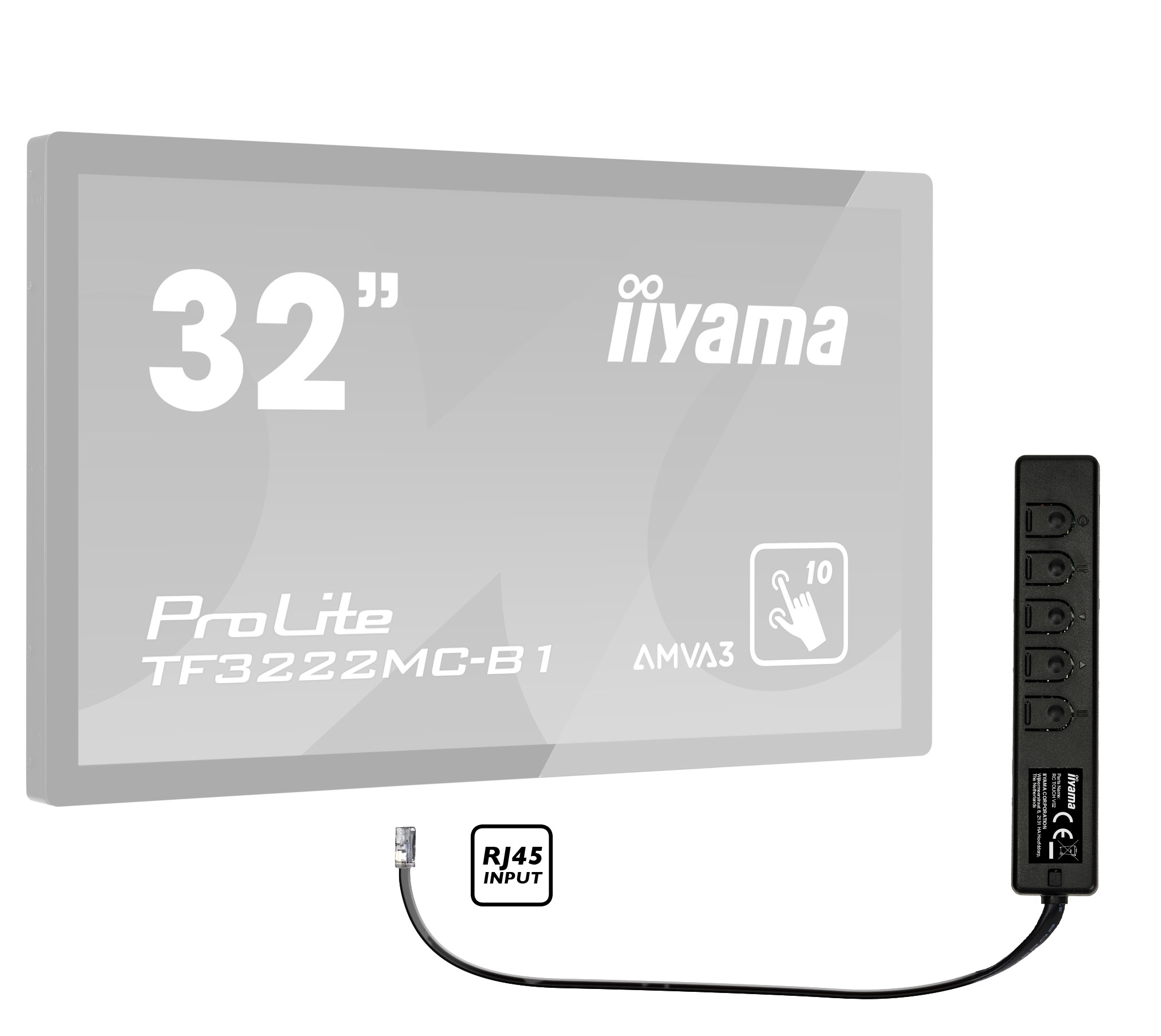 32 Zoll, LED Monitor, ProLite, TF3222MC-B1, RJ45 Eingang