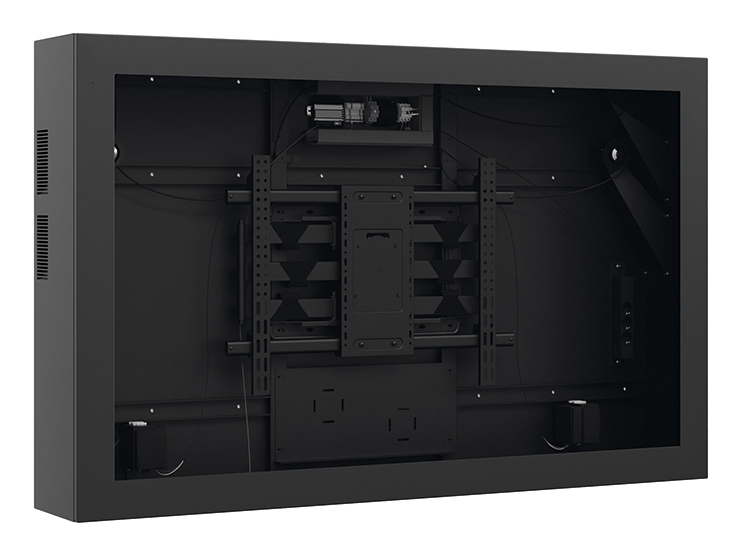Digital-Signage-Display, Metallgehäuse, Schwarz, Wandhalterung, Kabelmanagement