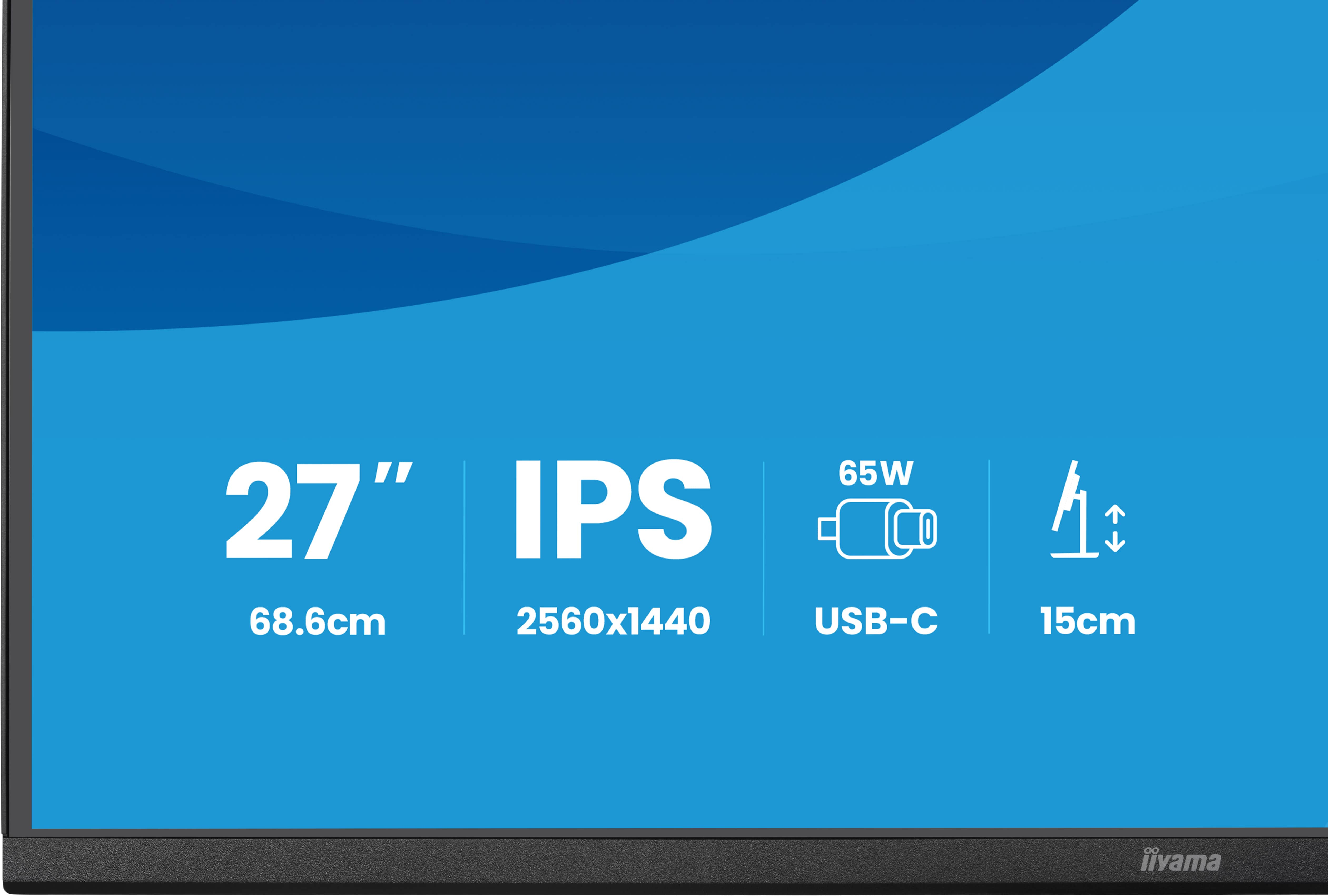 27 Zoll, IPS, USB-C, 65W, Monitorhöhe verstellbar
