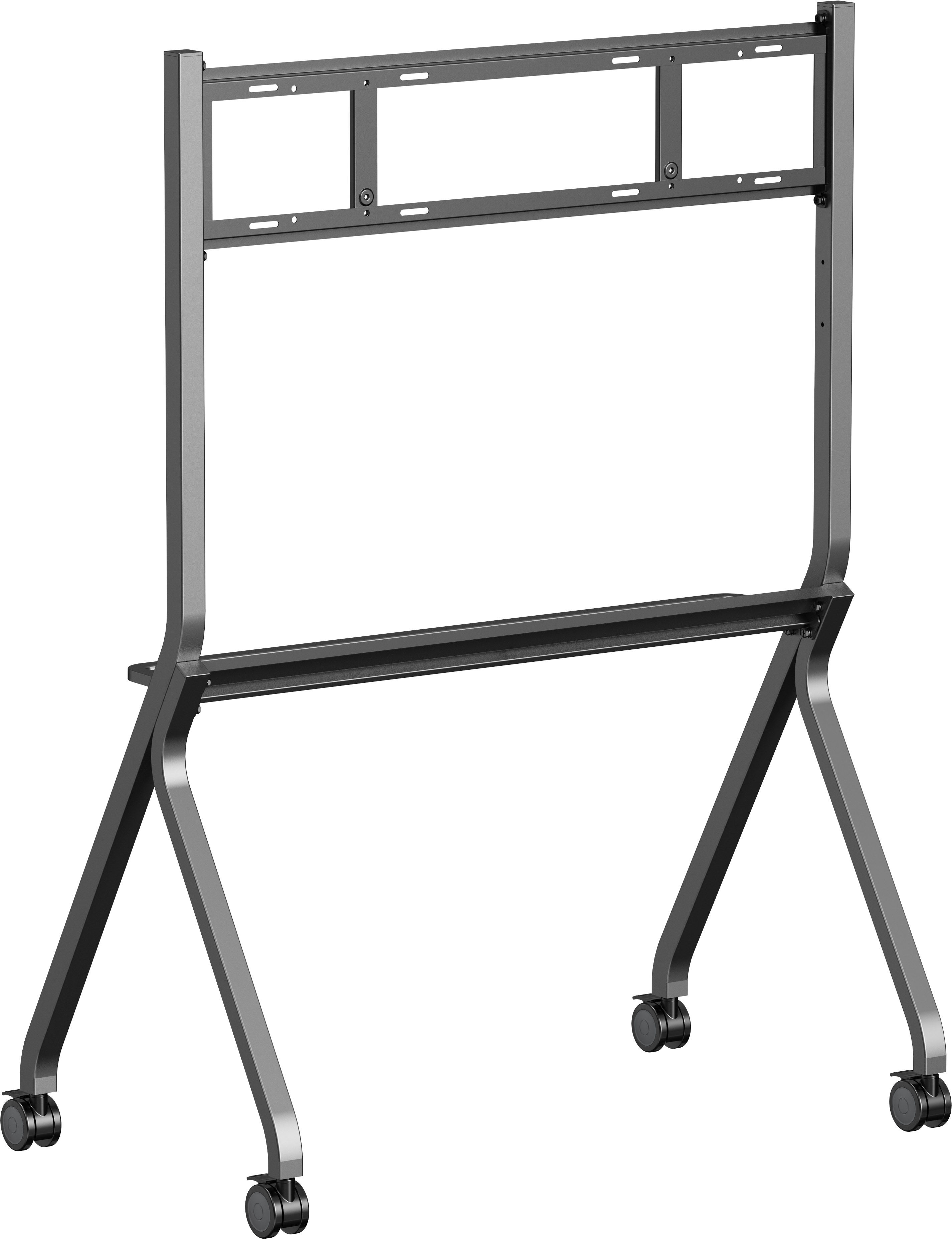 Schreibtischrahmen, rollbarer Ständer, Monitorrahmen, Metallgrau, Schwarz lackiert