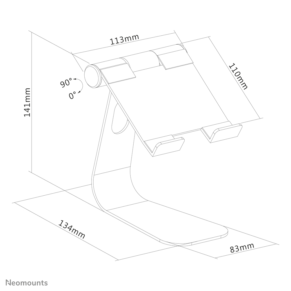 Neomounts Tablet-Ständer - Tablet/UMPC - Passive Halterung - Tisch/Bank - Silber
