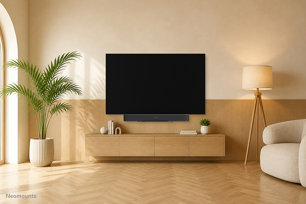 Fernseher, TV, Wandhalterung, Wohnzimmer, Holzmöbel