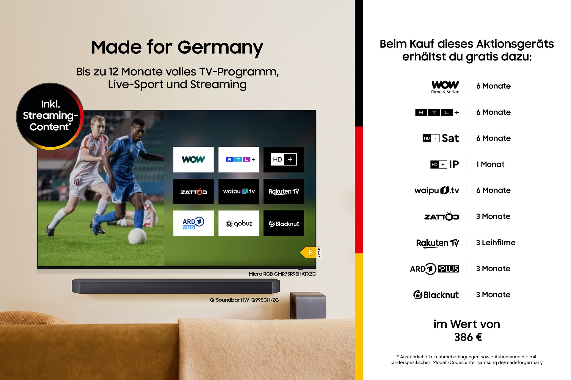Fernseher, Smart TV, LED, Bildschirm, Soundbar