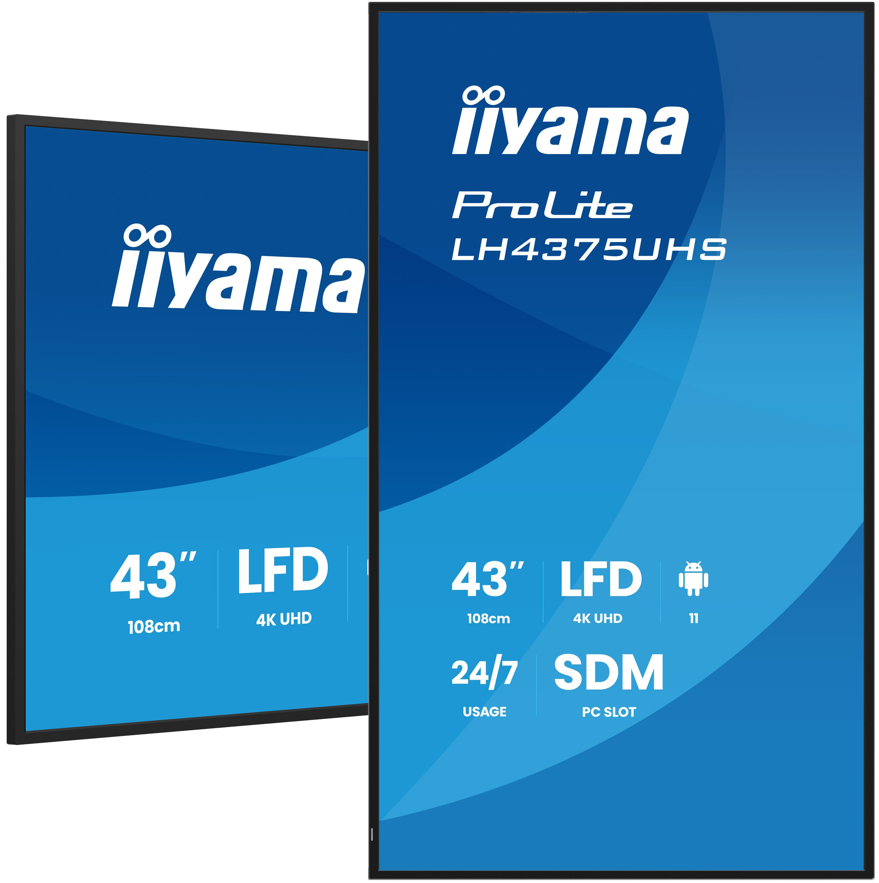 IIYAMA LFD ProLite LH4375UHS-B2AG Computerausrüstung, Text, Werbung, Plakat, Bildschirm