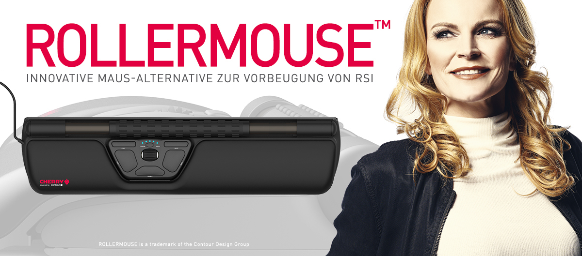 Cherry Maus ergonomische Rollermaus  (JM-R0100) USB, schwarz