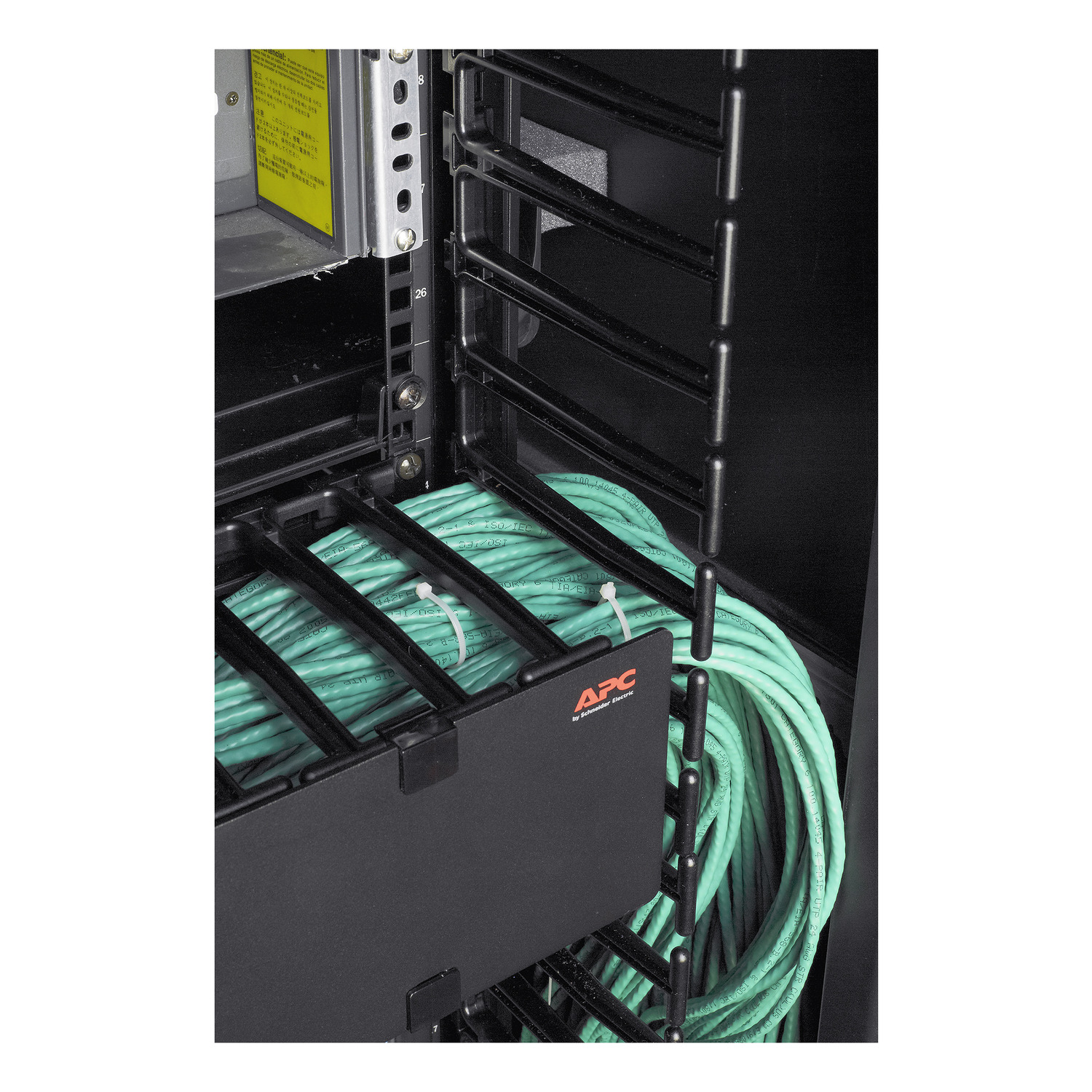 Serverrack, Kabelmanagement, Ethernetkabel, Netzwerkschrank, Grünes Kabel