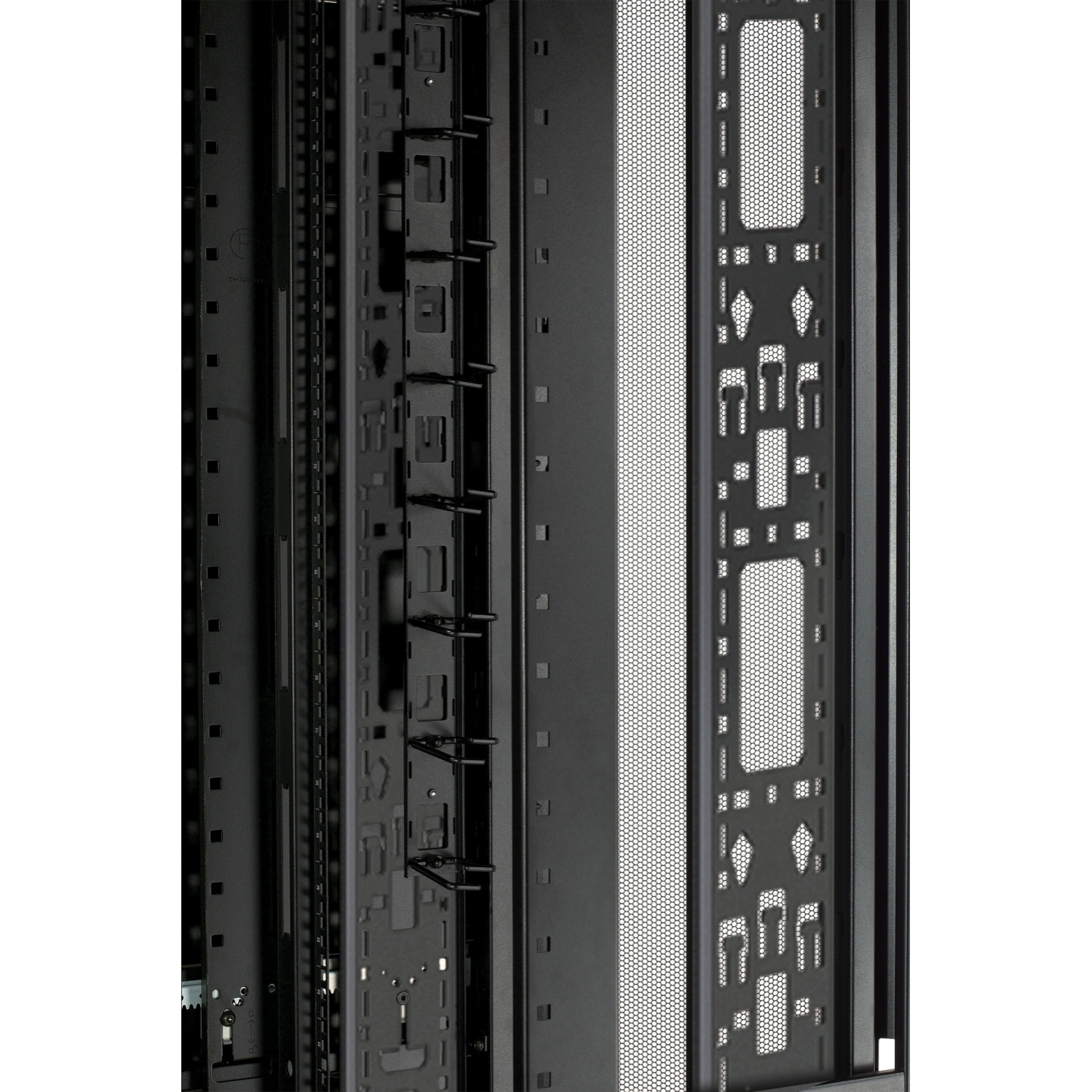 Server-Rack, Rack-Schienen, Montageschiene, Perforierte Platte, Metallrahmen