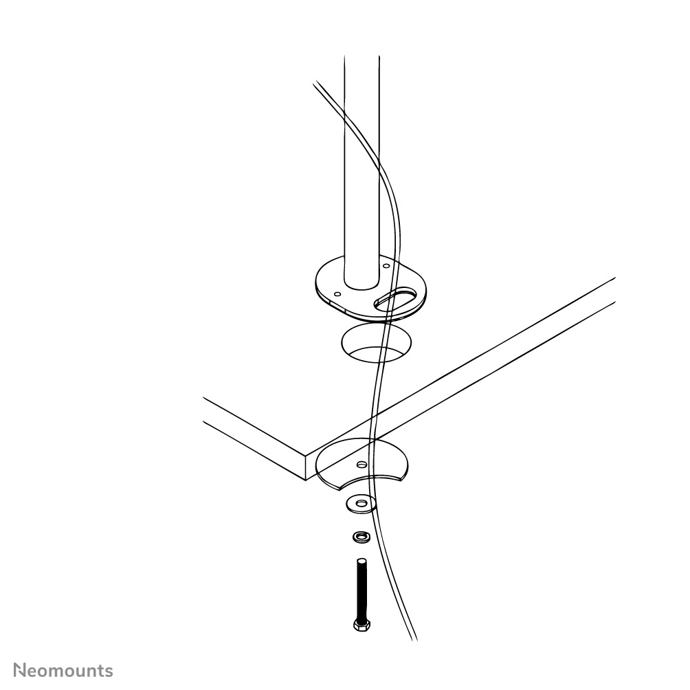 Neomounts Kabeldurchführungsplatte - 12 kg - 25,4 cm (10 Zoll) - 76,2 cm (30 Zoll) - 100 x 100 mm - Höhenverstellung - Schwarz