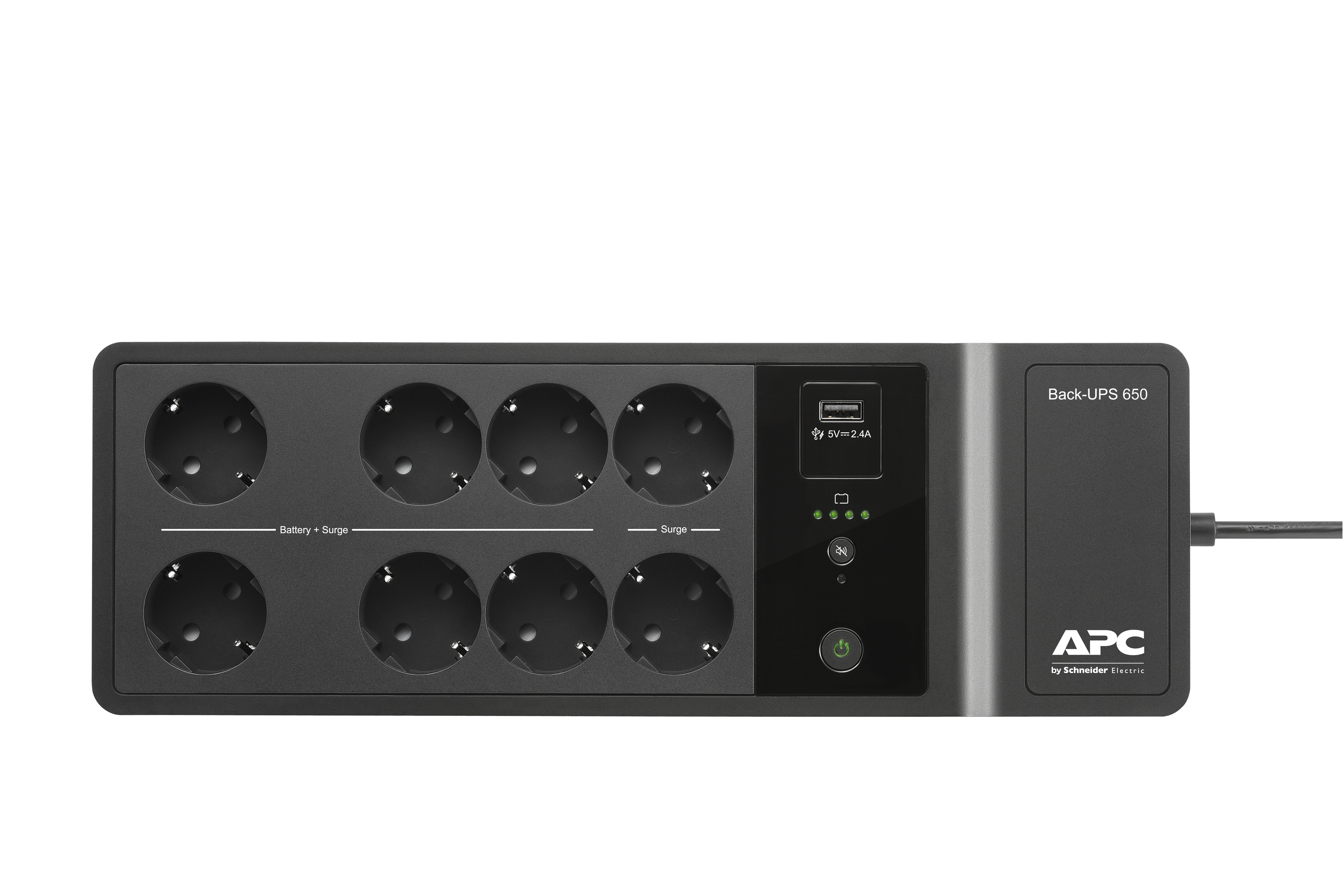 Steckdosenleiste, Power Strip, USV-Backups, Schwarz, USB-A Anschluss