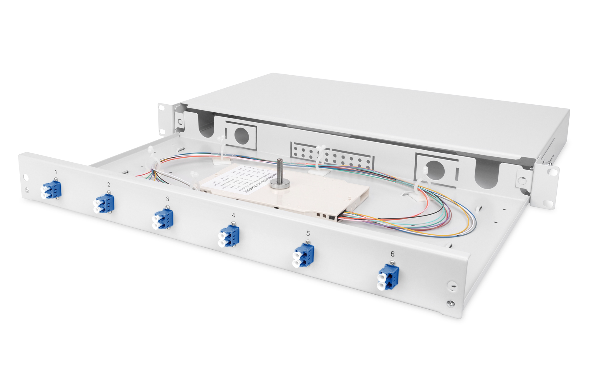 rack, rack-mount, elektronische-bauteile, bunte-kabel, blaue-terminalblöcke