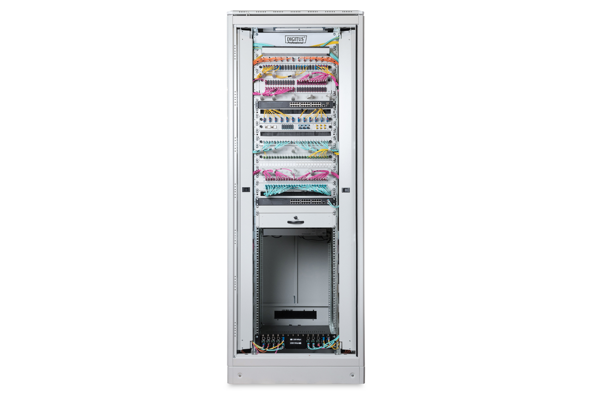 server, rack, netzwerk, verkabelung, rechenzentrum